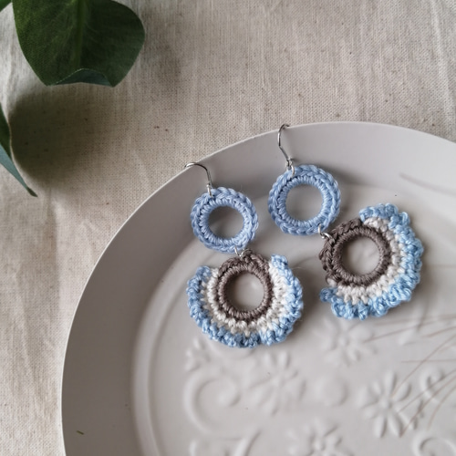 ■agnes b.■CROCHET 耳環 かぎ針編みのピアス/送料込 H925 Chain ピアス（ピアス（両耳用））｜agnes b