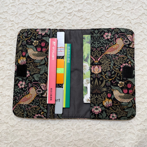 マルチケース＊ウィリアムモリス いちご泥棒(ブラック) ポーチ YUKI