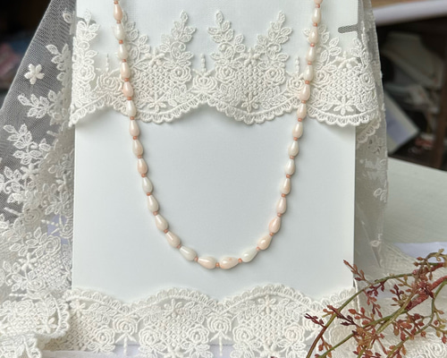 【美品】　豪華　薄ピンク珊瑚　ネックレス　留め具　silver シルバー　レトロ 7af8b47fba1eec4c66a8b46e4dcf1a