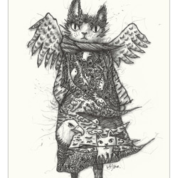 ポストカード ペン画-001「宇宙に命はあるのか」 ポストカード 酒井