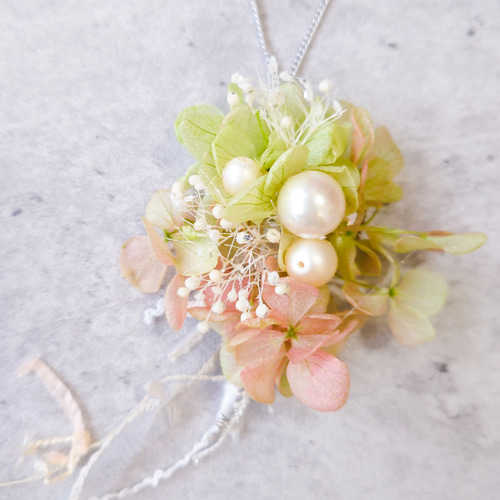 夏のしずく ネックレス黄色 本物のお花のアクセサリー ネックレス 
