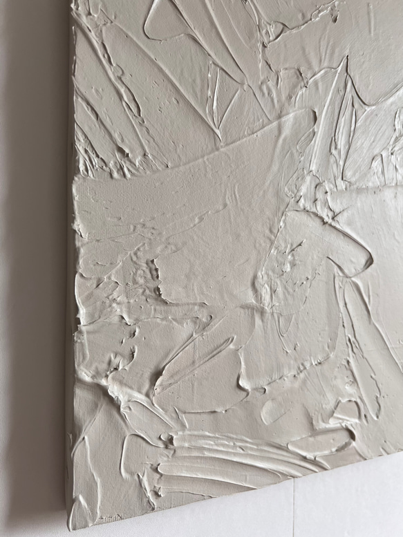 STONE - ベージュ　グレー　石　岩　絵画　おしゃれ　インテリア　海外風　立体　シンプル　ミニマル　テクスチャアート STONE