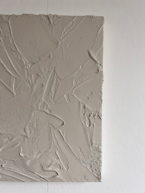 STONE - ベージュ　グレー　石　岩　絵画　おしゃれ　インテリア　海外風　立体　シンプル　ミニマル　テクスチャアート STONE