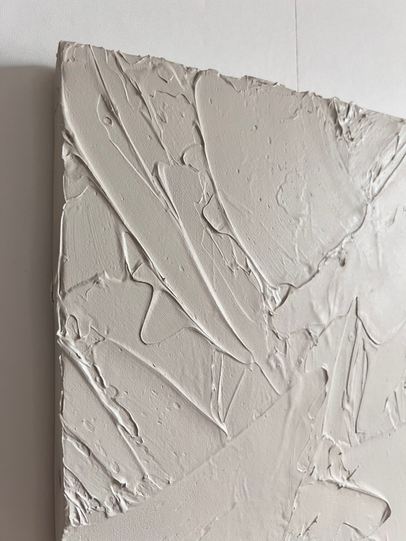 STONE - ベージュ　グレー　石　岩　絵画　おしゃれ　インテリア　海外風　立体　シンプル　ミニマル　テクスチャアート STONE