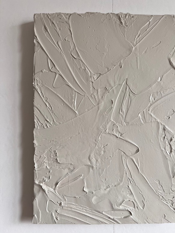 STONE - ベージュ　グレー　石　岩　絵画　おしゃれ　インテリア　海外風　立体　シンプル　ミニマル　テクスチャアート STONE