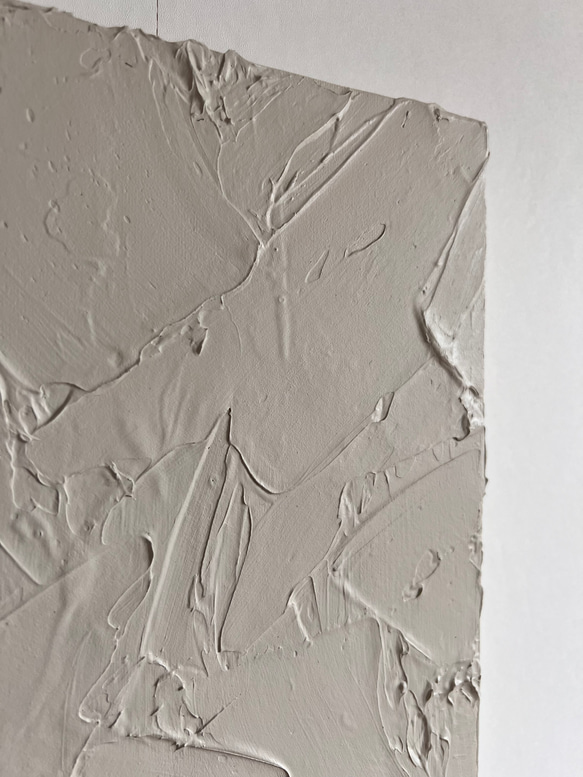 STONE - ベージュ　グレー　石　岩　絵画　おしゃれ　インテリア　海外風　立体　シンプル　ミニマル　テクスチャアート STONE