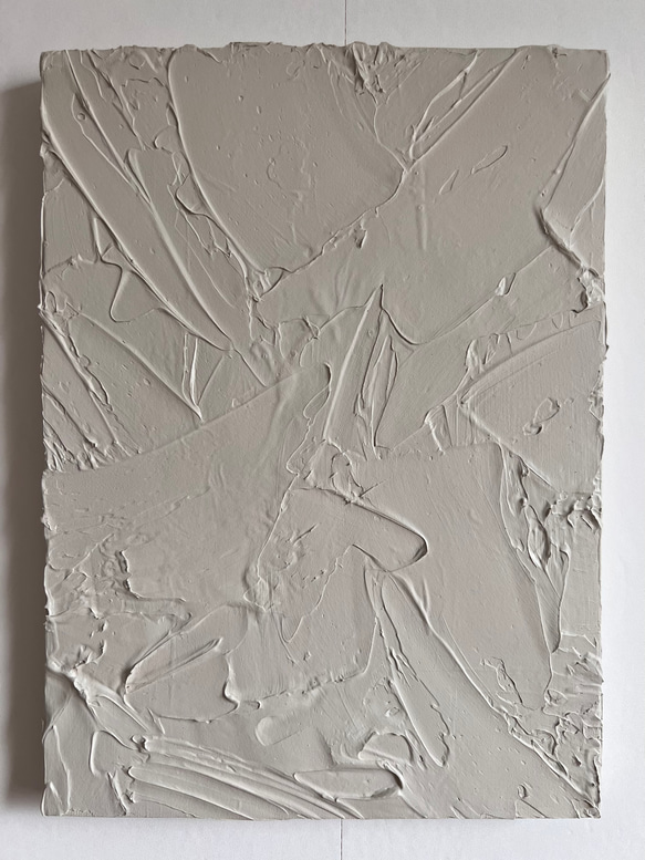 STONE - ベージュ　グレー　石　岩　絵画　おしゃれ　インテリア　海外風　立体　シンプル　ミニマル　テクスチャアート STONE