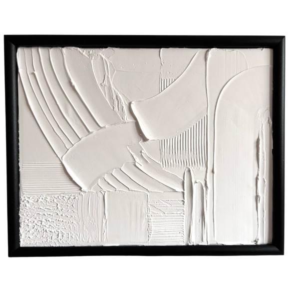 SNOW - ホワイト 白 グレー 石 岩 絵画 おしゃれ インテリア 海外風