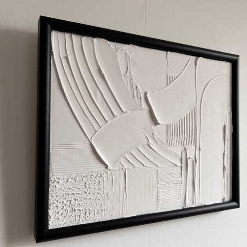 SNOW - ホワイト 白 グレー 石 岩 絵画 おしゃれ インテリア