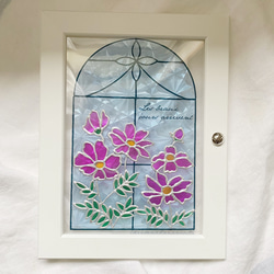 教会の窓  コスモス　クリアグラスアート　ステンドグラス風 5枚目の画像