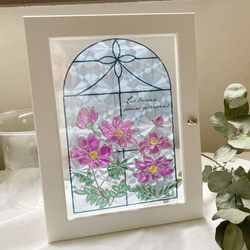 教会の窓 コスモス クリアグラスアート ステンドグラス風 其他生活雜貨