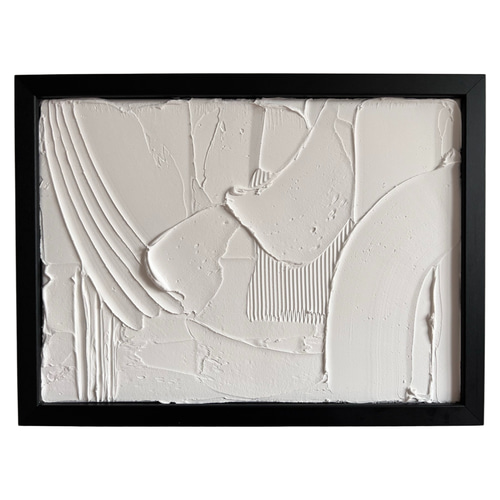 SNOW - ホワイト 白 グレー 石 岩 絵画 おしゃれ インテリア 海外風