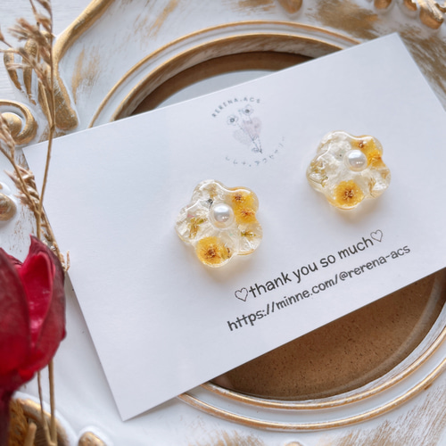 ちょこんとお花 花 お花 フラワー レジン レジンアクセサリー