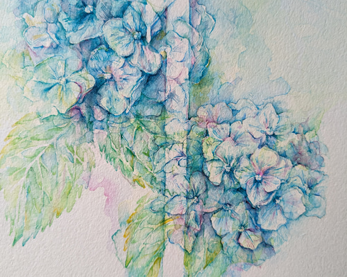 あめあじさい 絵画 しろいろ 通販 16170294｜Creema(クリーマ)