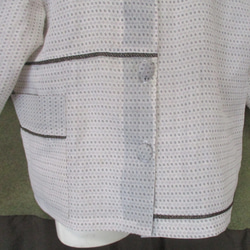 ７２２１　白絣の着物で作ったジャケット　＃送料無料 3枚目の画像
