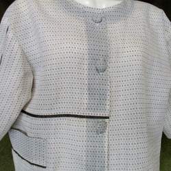 ７２２１　白絣の着物で作ったジャケット　＃送料無料 4枚目の画像