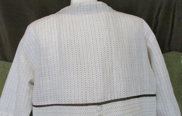 ７２２１　白絣の着物で作ったジャケット　＃送料無料 6枚目の画像
