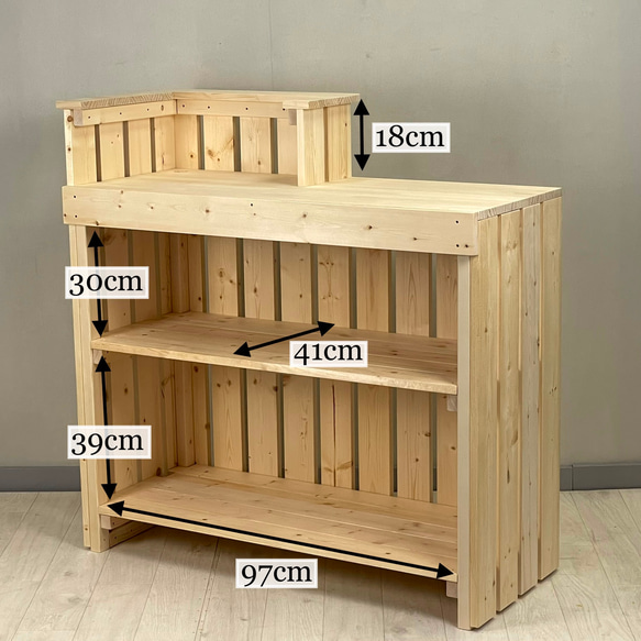 受注製作_BARIKI_レジカウンター 木製カウンター 幅110cm × 奥行49cm × 高さ110cm_B025 6枚目の画像