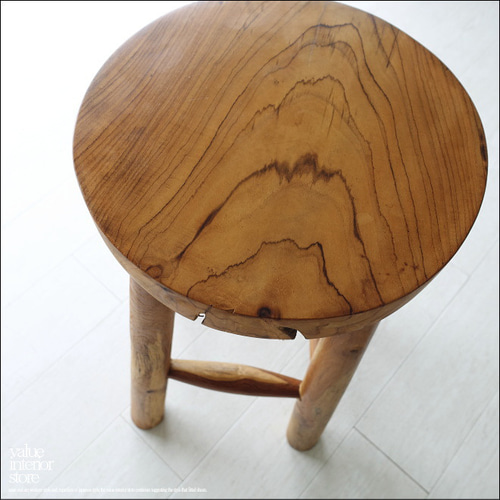 チーク無垢材 バースツールWS1 椅子 イス 木製 ベンチ 素朴 チェア