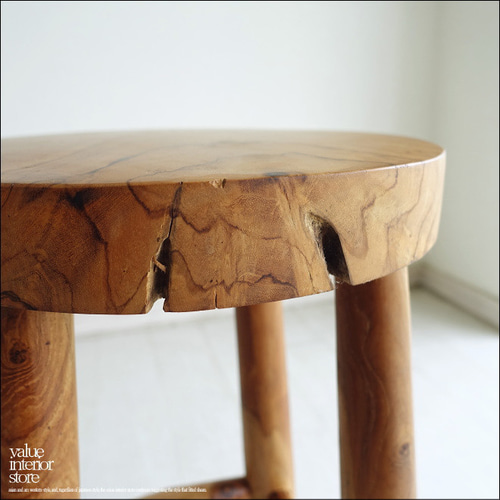 チーク無垢材 バースツールWS1 椅子 イス 木製 ベンチ 素朴 チェア