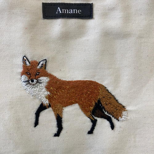 送料無料 おおきな刺繍バッグ きつね female Amane 刺繍 エコ