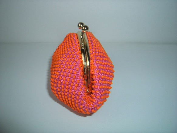 Beaded Purse 色遊び (M) --Pink x Orange-- A 2枚目の画像