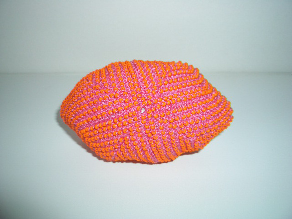 Beaded Purse 色遊び (M) --Pink x Orange-- A 3枚目の画像