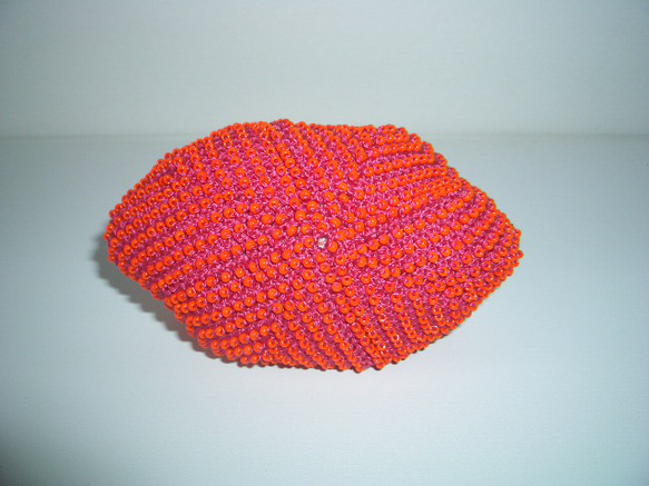 Beaded Purse 色遊び (M) --Pink x Orange-- B 3枚目の画像