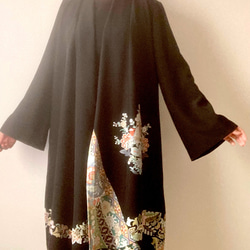 着物リメイク　黒留袖　ボレロ　ショートジャケット　羽織 黒留袖着物リメイク/黒留袖家紋羽織KIMONOclip付き(北斗七星