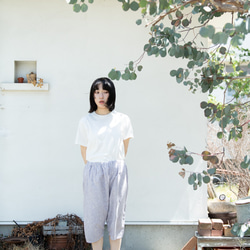 Organic Cotton ゆったり７分丈パンツ　ラベンダー染め【葉模様生地】 6枚目の画像