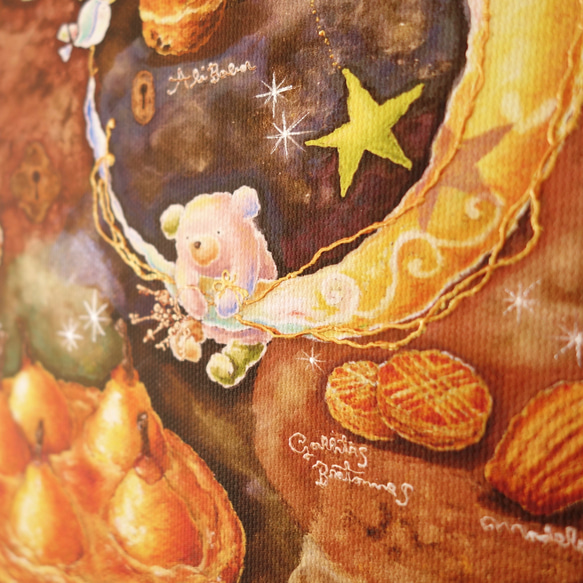 りさちっぷさまオーダー作品 手彩色ジクレー版画・秘密の焼き菓子工房（額装） 4枚目の画像
