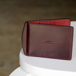 carvaマネークリップ財布(小銭入れ付き)／ホーウィン シェルコードバン 3枚目の画像