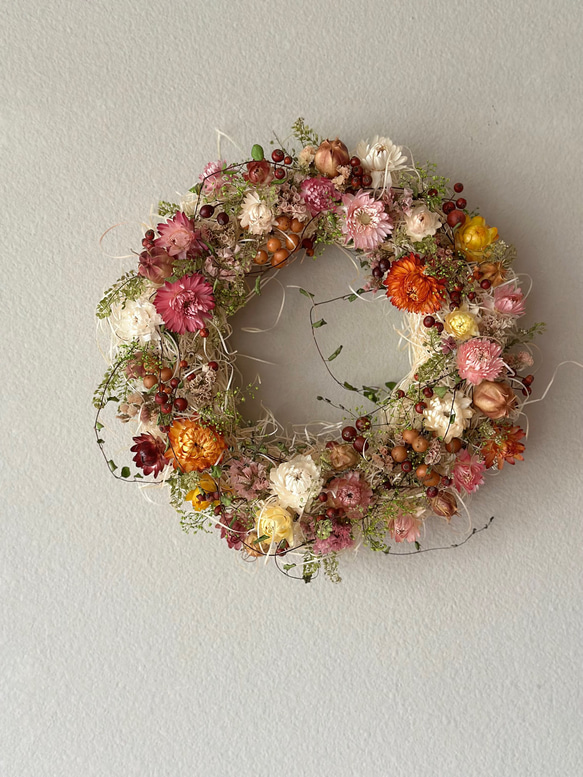 ヘリクリサムのガーデンリース ドライフラワー JiLL 通販｜Creema  