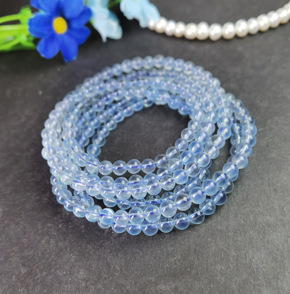 天然5A「澄んだ」アクアマリンブレスレット ブレスレット 天然石