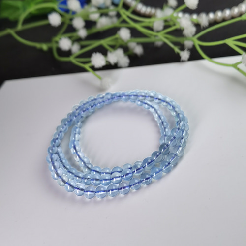 天然5A「澄んだ」アクアマリンブレスレット ブレスレット 天然石