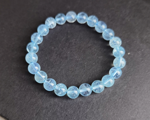 天然石♡アクアマリンブレスレット♡ 高品質 最高品質]アクアマリンブレスレット（約8mm玉） - 埼玉県吉川市