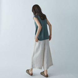 V領背心 - 藻綠V-neck draped sleeveless blouse - Green 第8張的照片