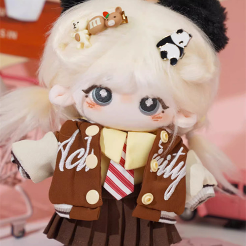 20cmぬいぐるみ 着せ替えぬいぐるみ かわいい 白髪のパンダ少女 服購入