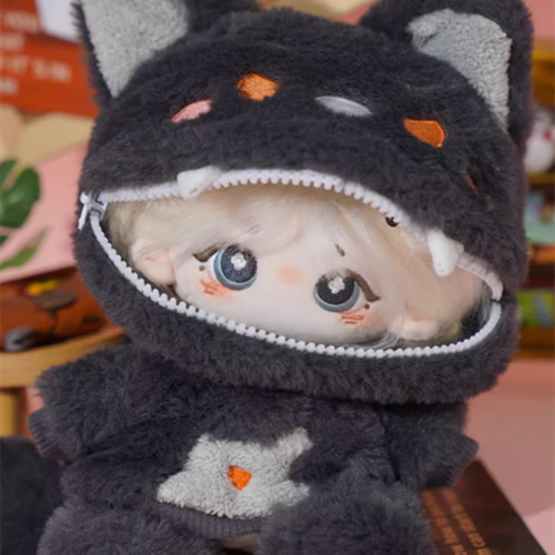 20cmぬいぐるみ 着せ替えぬいぐるみ かわいい 白髪のパンダ少女 服購入