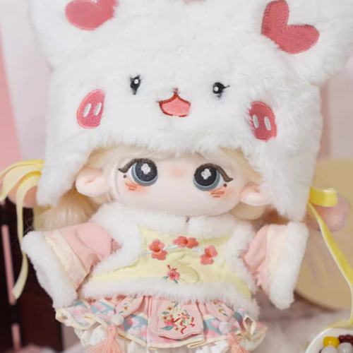 20cmぬいぐるみ 着せ替えぬいぐるみ かわいい 白髪のパンダ少女 服購入