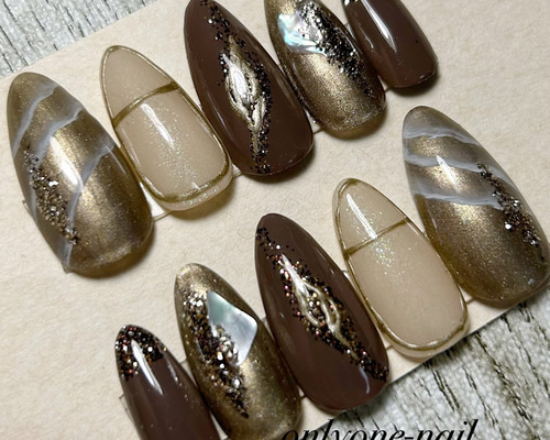 完成品】現品SALE♡大人カッコいい系♡ニュアンスネイル