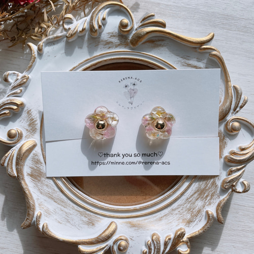 ちょこんとお花 花 お花アクセサリー レジン レジンアクセサリー