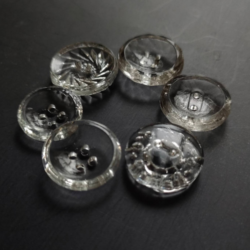 6個】透明ガラスボタン大きめ6個セット ボタン 水星手芸店 通販
