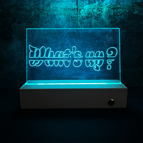 What's up」 七色 コードレス 置物 オブジェ ネオンサイン 間接照明