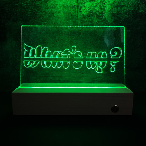 What's up」 七色 コードレス 置物 オブジェ ネオンサイン 間接照明