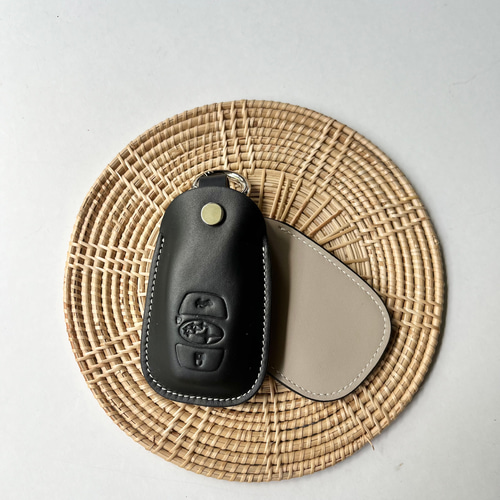 本革 バイカラー 車種別スマートキー 名入れ キーケース