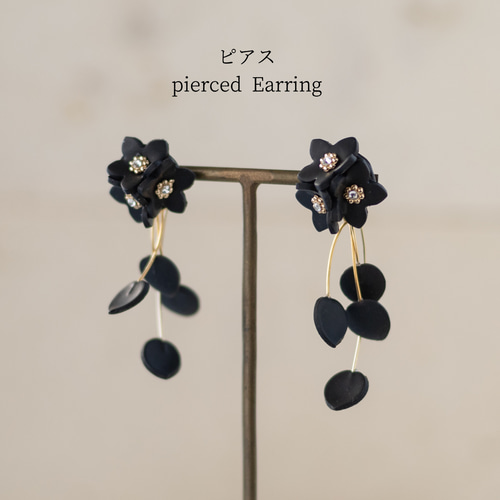 2way 花散るピアス/イヤリング（黒） ピアス（その他） 地下3階 通販 