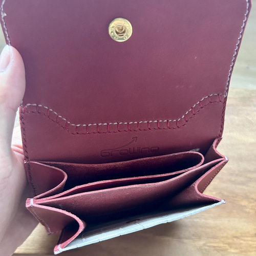 コンパクトウォレット【牛革クロコ型押しオーロラ】