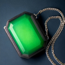 【Emerald】革の宝石 レザーポーチ(グリーン) 1枚目の画像