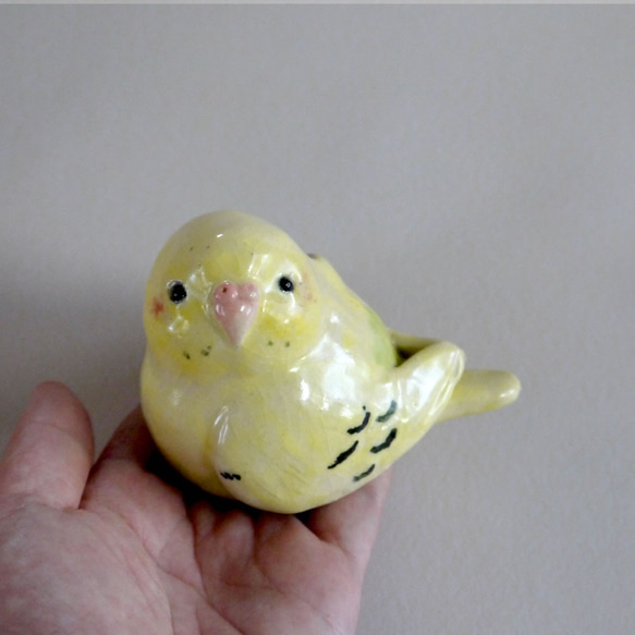 虎皮鸚鵡花瓶（陶鳥） 第6張的照片